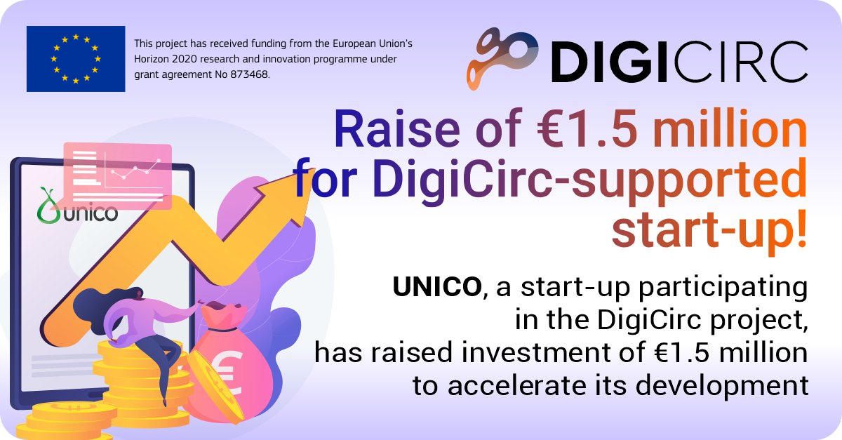 UNICO, une startup qui a reçu un financement du projet DigiCirc H2020-INNOSUP-1, a levé 1,5 million d’euros supplémentaires pour améliorer la collecte des déchets dans les villes