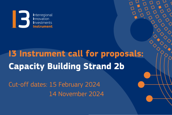 I3 Instrument call for proposals: Capacity Building Strand 2b, Cut-off dates:15 February 2024, 14 November 2024  